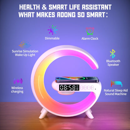 🎄New Year Sale 49% OFF🔥Multifunctional Bluetooth Speaker-Colorful Atmosphere Light Wireless Charging and Clock All-in-one Machine