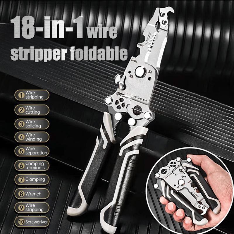 💥NEW 2025 Upgraded💥Multifunctional Folding Wire Stripper-Professional Electrician Tool