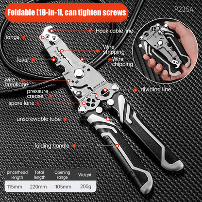 💥NEW 2025 Upgraded💥Multifunctional Folding Wire Stripper-Professional Electrician Tool